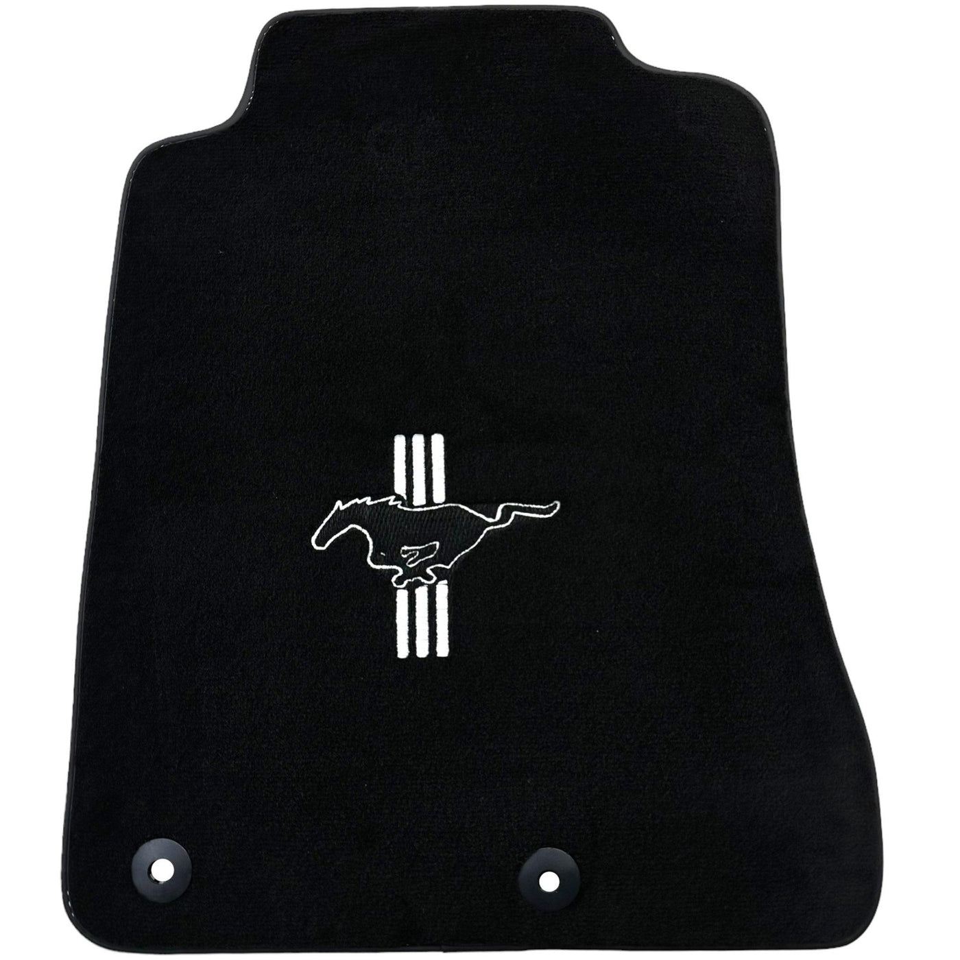 Black Floor Mats For Ford Mustang V FL (2011-2014) With Pony - AutoWin