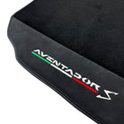 Black Floor Mats for Lamborghini Aventador S with Alcantara Leather - AutoWin