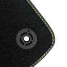Black Floor Mats for Lamborghini Aventador S with Yellow Alcantara Leather - AutoWin