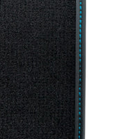 Black Floor Mats for Lamborghini Aventador SVJ with Blue Leather