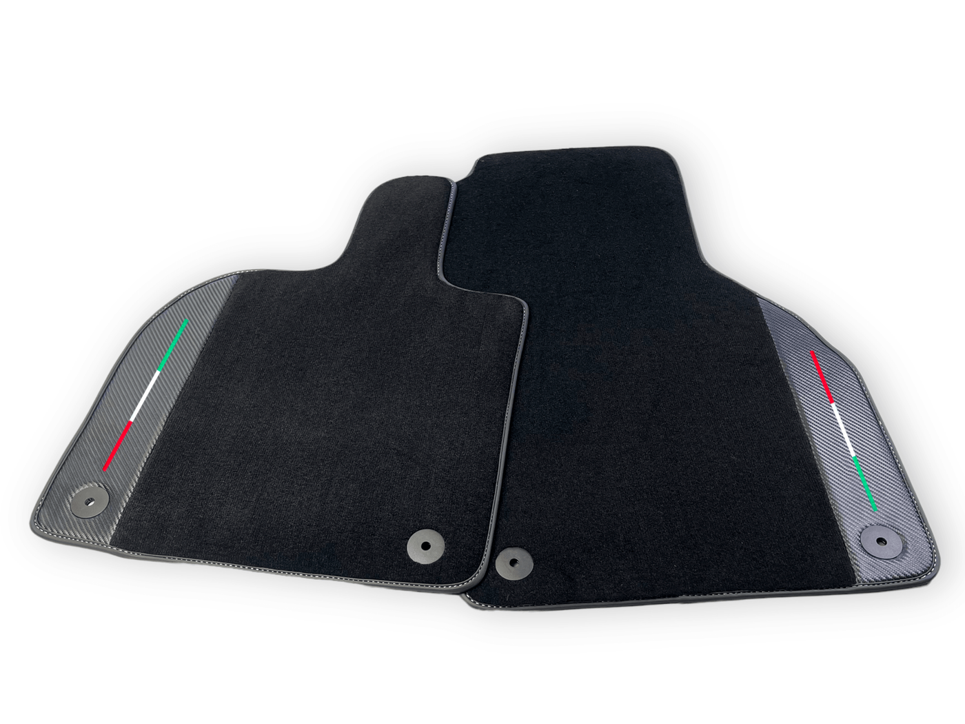 Customizable Black Floor Mats for Lamborghini Aventador With Carbon Fiber Leather