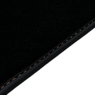 Black Floor Mats for Lamborghini Aventador with Orange (Arancia Mira) Nappa Leather - AutoWin