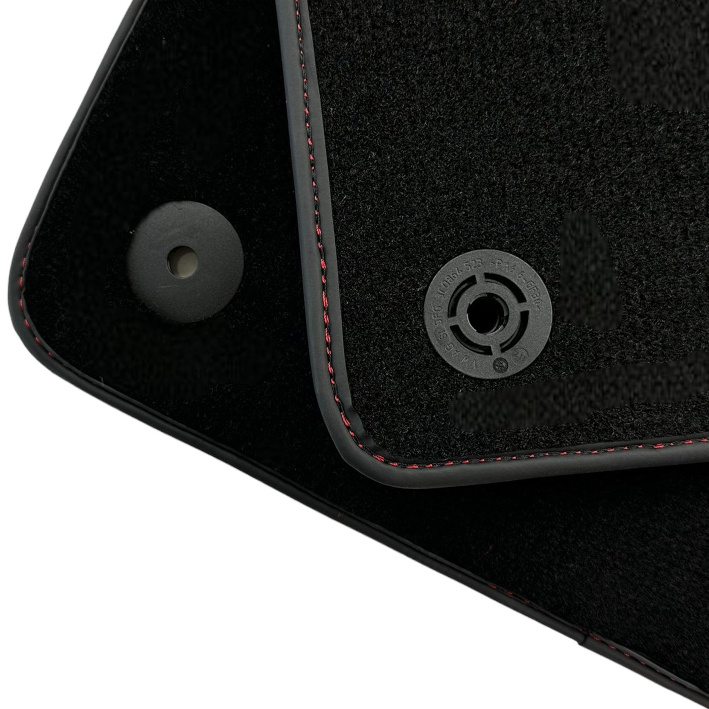 Black Floor Mats for Lamborghini Aventador With Red Leather - AutoWin