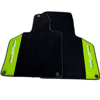 Black Floor Mats for Lamborghini Gallardo With Green Leather - AutoWin