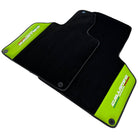 Black Floor Mats for Lamborghini Gallardo With Green Leather - AutoWin