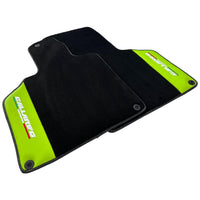 Black Floor Mats for Lamborghini Gallardo With Green Leather - AutoWin