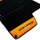 Black Floor Mats for Lamborghini Gallardo With Orange Arancia Leonis Nappa Leather - AutoWin