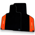 Custom Black Floor Mats for Lamborghini Gallardo With Orange Arancia Mira Nappa Leather