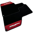 Black Floor Mats for Lamborghini Gallardo With Red Leather - AutoWin