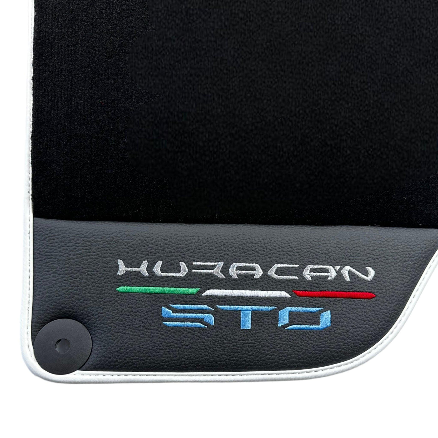 Premium Black Leather Floor Mats for Lamborghini Huracan STO