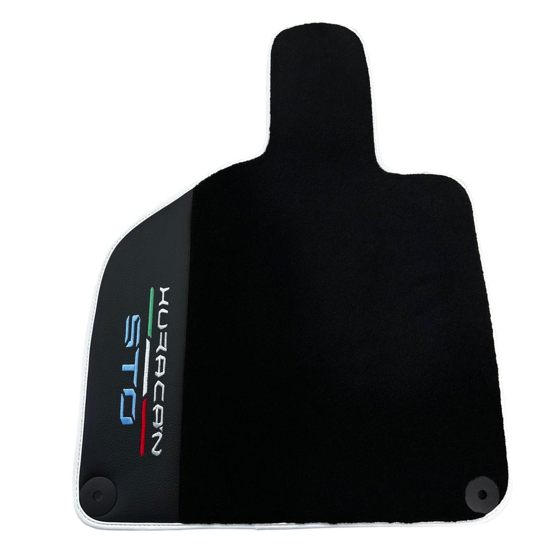 Premium Black Leather Floor Mats for Lamborghini Huracan STO