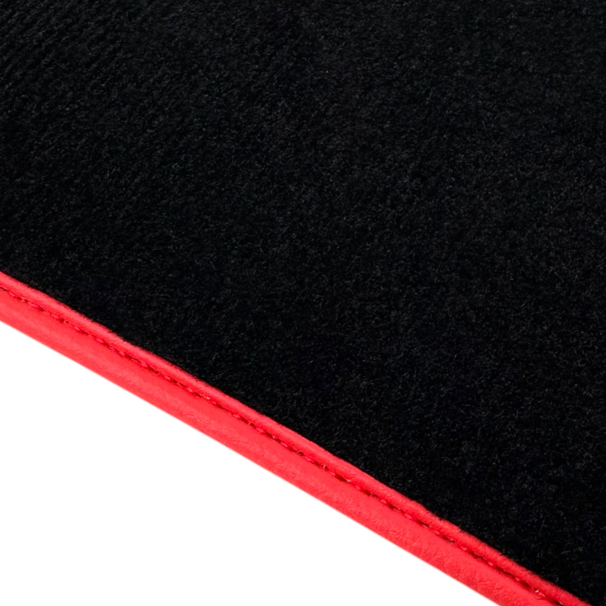 Black Floor Mats for Lamborghini Huracan STO with Carbon Fiber Leather | Red Trim