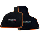 Black Floor Mats for Lamborghini Huracan STO with Orange Trim - AutoWin