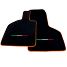 Black Floor Mats for Lamborghini Huracan STO with Orange Trim | Italian Flague