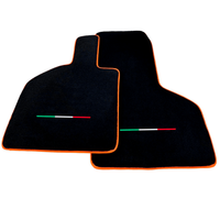 Black Floor Mats for Lamborghini Huracan STO with Orange Trim | Italian Flague