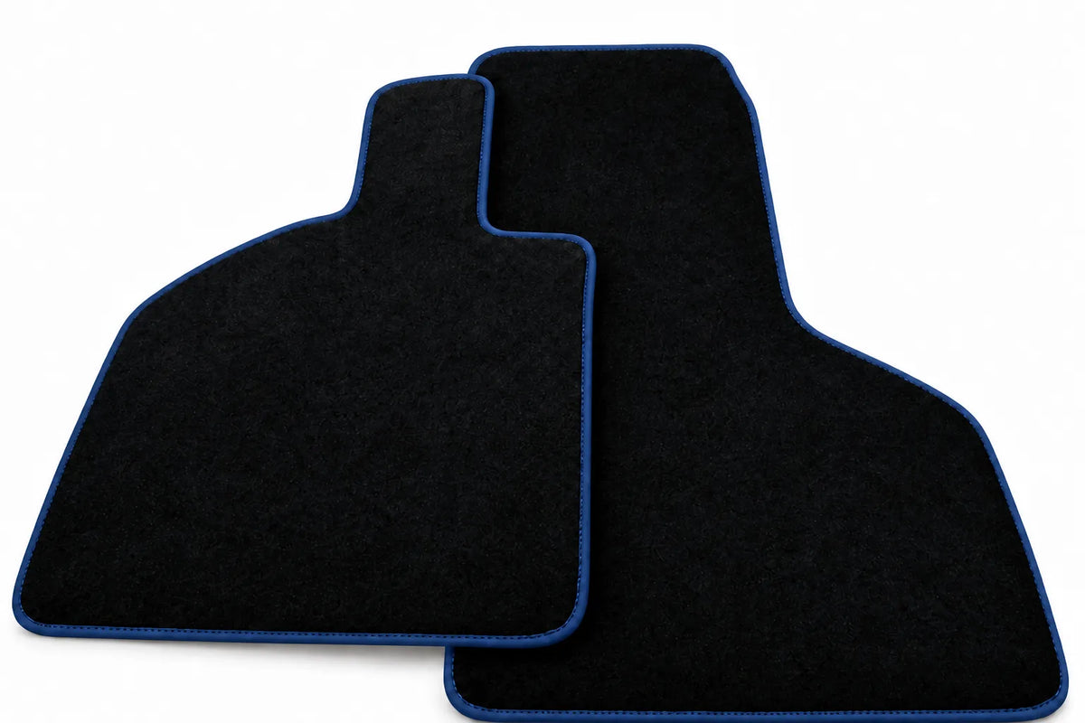 Black Floor Mats for Lamborghini Huracan STO with Orange Trim Dark Blue trim