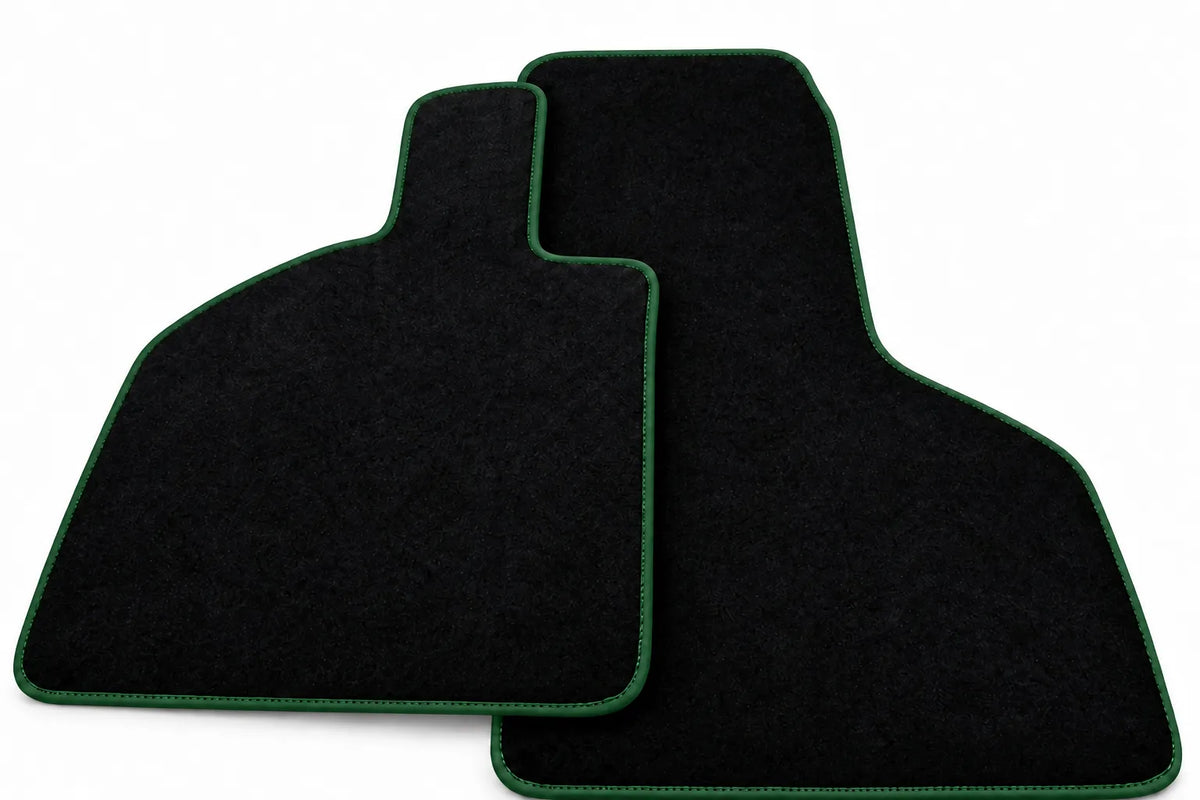 Black Floor Mats for Lamborghini Huracan STO with Orange Trim Dark Green trim