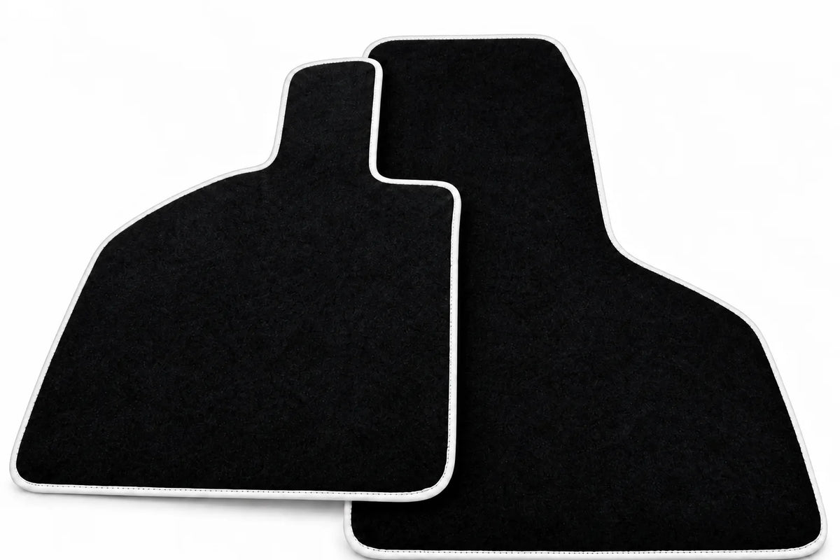 Black Floor Mats for Lamborghini Huracan STO with Orange Trim White trim