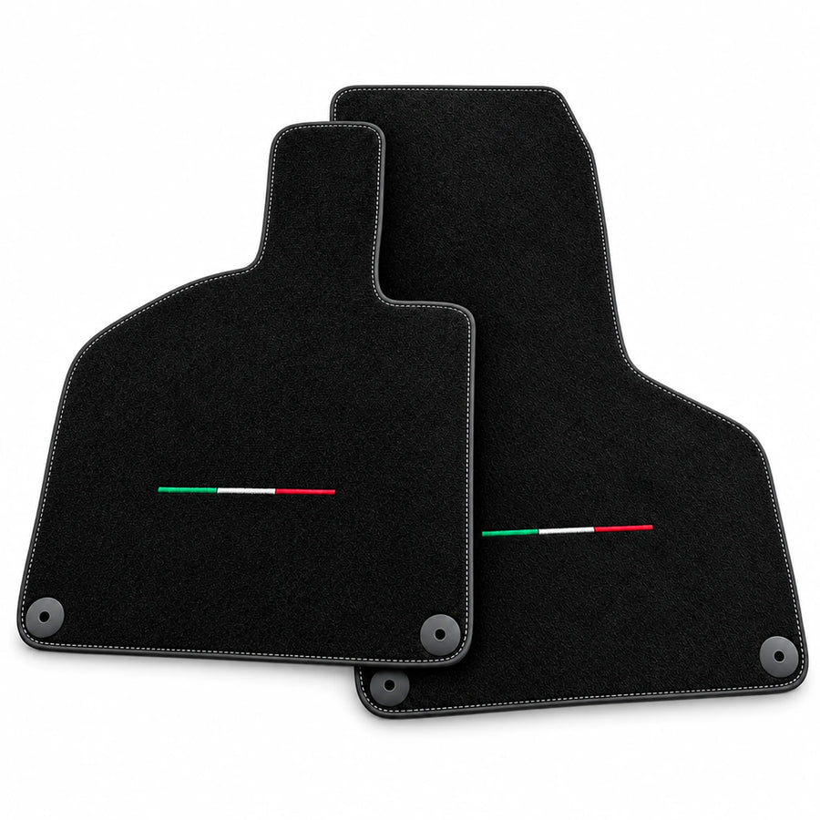 Black Floor Mats for Lamborghini Huracan with Italian Flag | Green Stitch