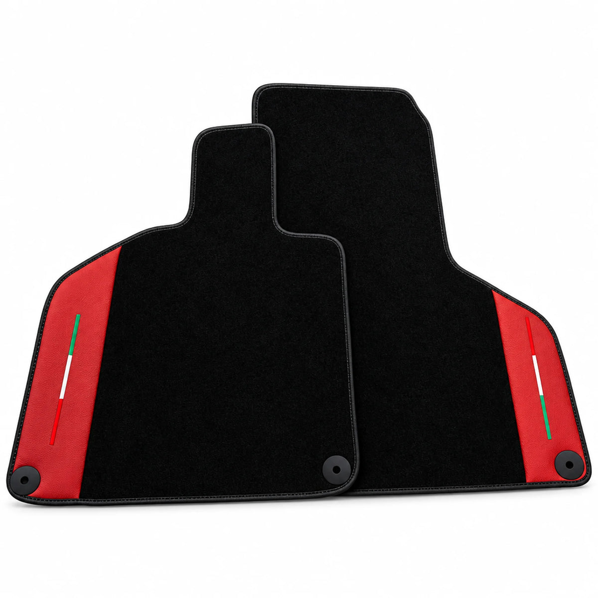 Black Floor Mats for Lamborghini Huracan With Red (Rosso Mysia) Leather | Italian Edition