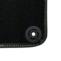 Black Floor Mats for Lamborghini Huracan with Yellow Alcantara Leather - AutoWin