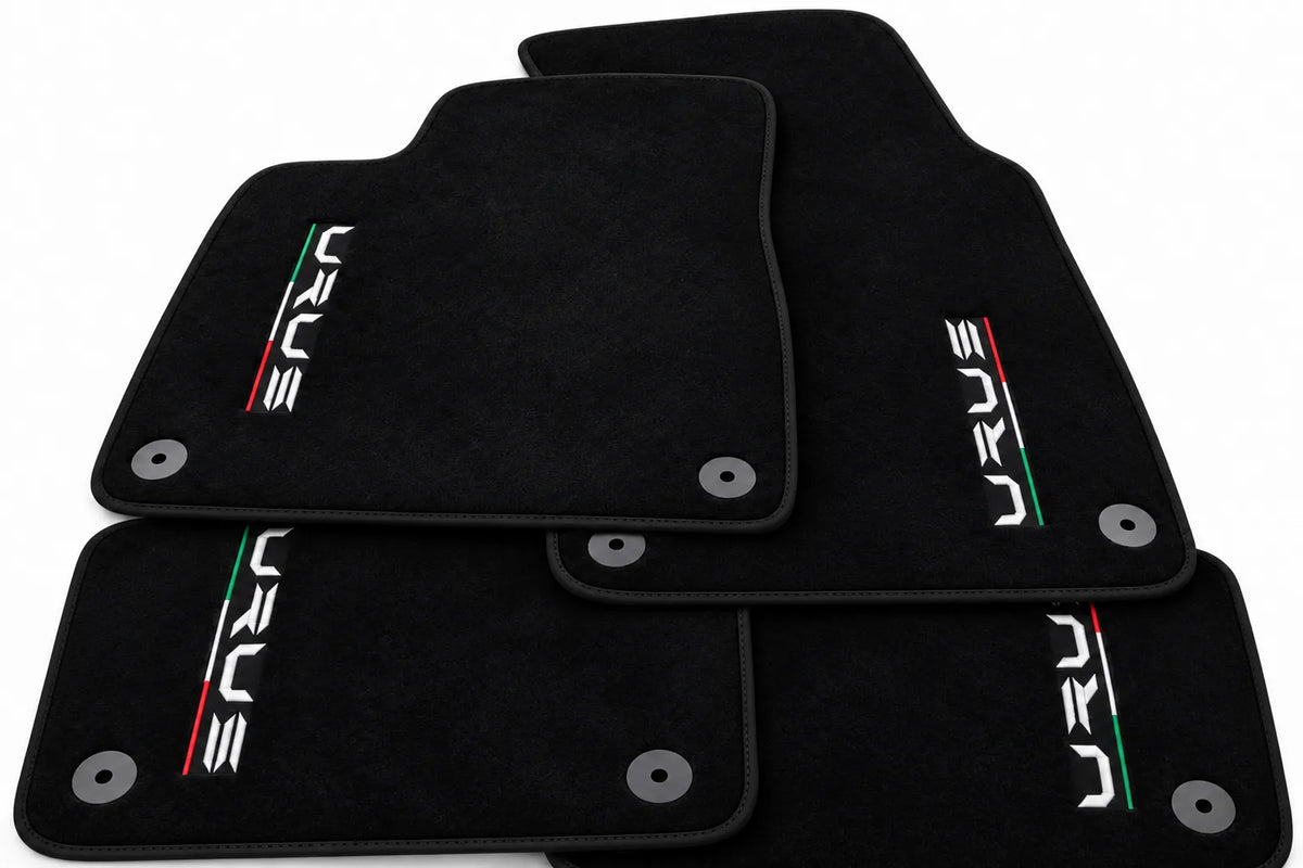 Black Floor Mats For Lamborghini Urus Tailored With Yellow Trim Black trim