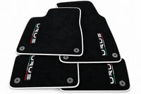Black Floor Mats For Lamborghini Urus Tailored With Yellow Trim White trim