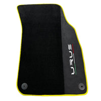 Black Floor Mats For Lamborghini Urus With Alcantara Leather - AutoWin