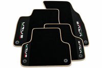 Black Floor Mats For Lamborghini Urus With Alcantara Leather Beige trim