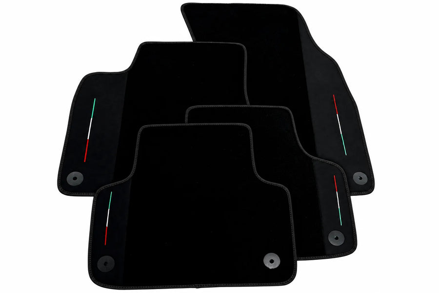 Black Floor Mats For Lamborghini Urus With Alcantara Leather Black trim