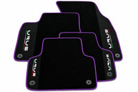 Black Floor Mats For Lamborghini Urus With Alcantara Leather Purple trim