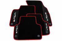 Black Floor Mats For Lamborghini Urus With Alcantara Leather Red trim