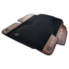 Black Floor Mats for Lamborghini Urus With Brown Leather - AutoWin