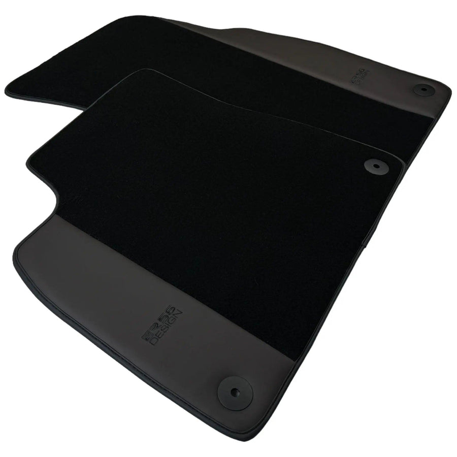 Black Floor Mats for Lamborghini Urus with Dark Brown Leather | ER56 Design - AutoWin
