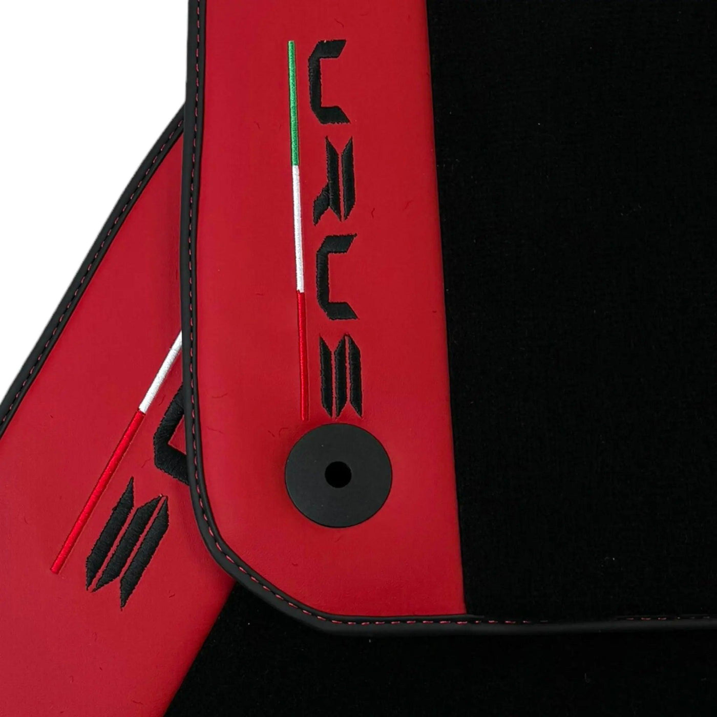 Black Floor Mats for Lamborghini Urus with Red Nappa Leather - AutoWin