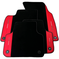 Black Floor Mats for Lamborghini Urus with Red Nappa Leather - AutoWin