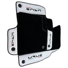 Black Floor Mats for Lamborghini Urus With White Leather - AutoWin