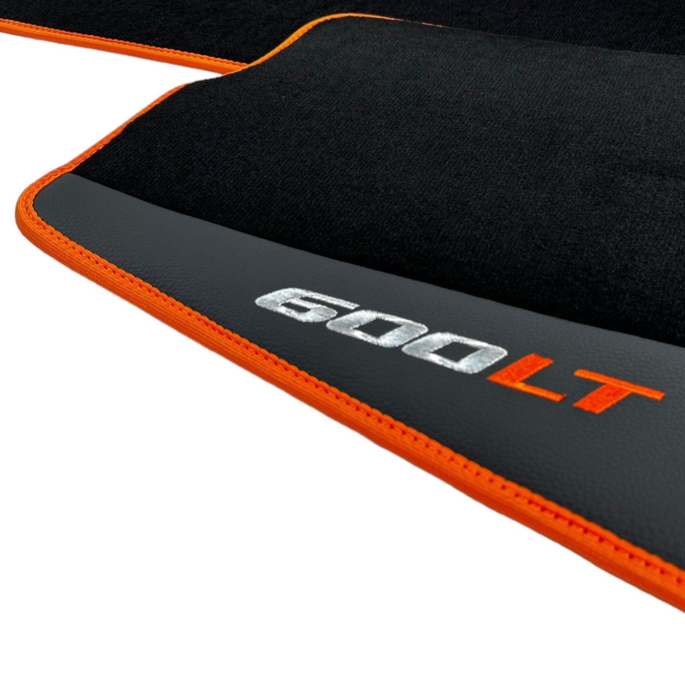 Black Floor Mats for McLaren 600 LT (2018-2020) With Alcantara Leather - AutoWin