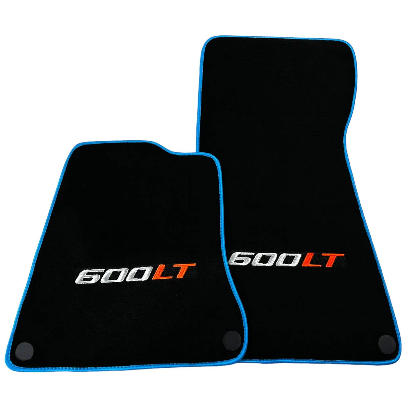 Black Floor Mats for McLaren 600 LT (2018-2020) With Blue Trim - AutoWin