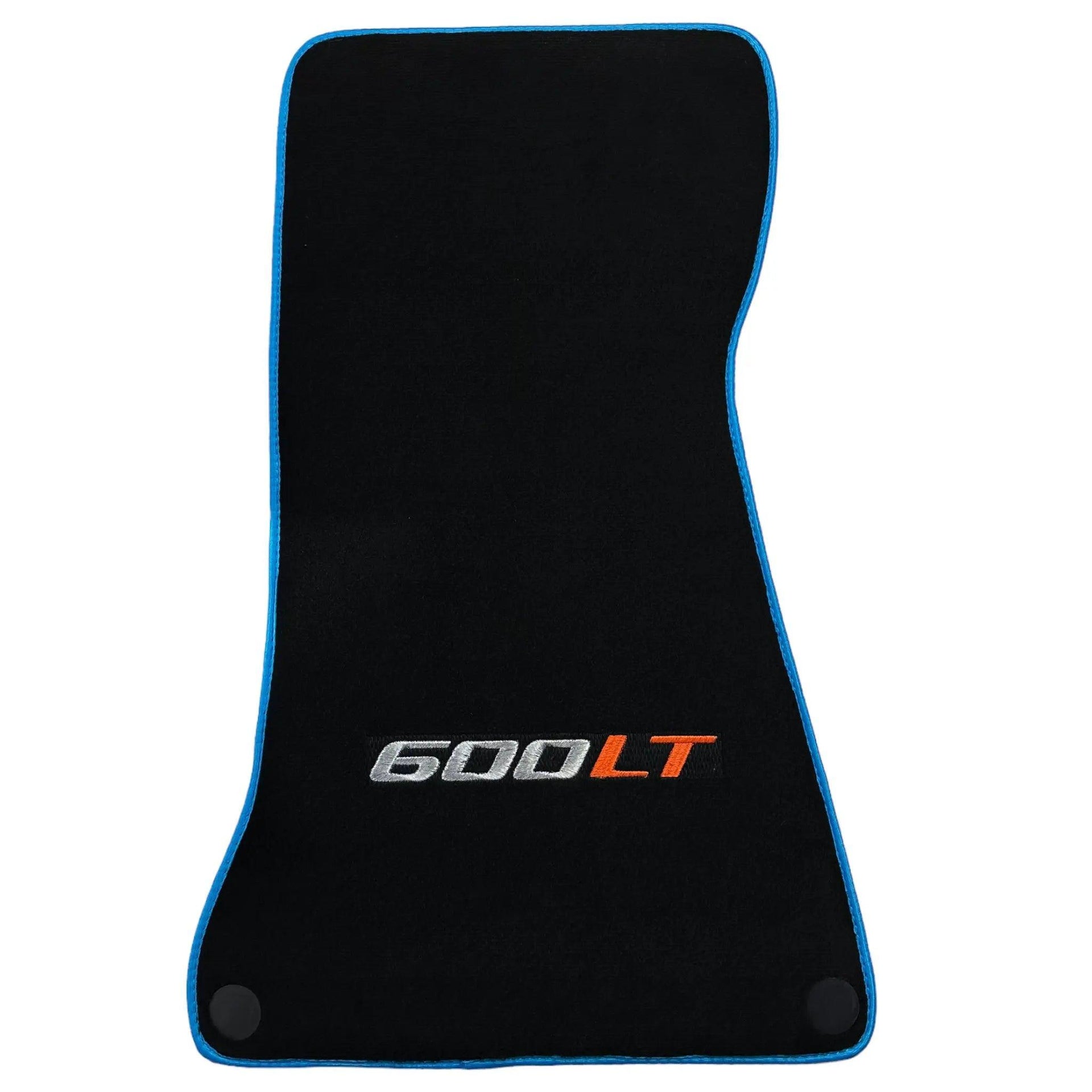 Black Floor Mats for McLaren 600 LT (2018-2020) With Blue Trim - AutoWin