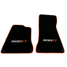 Black Floor Mats for McLaren 600 LT (2018-2020) With Orange Trim - AutoWin