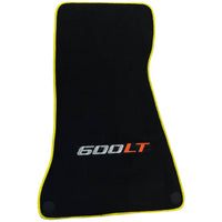 Black Floor Mats for McLaren 600 LT (2018-2020) With Yellow Trim - AutoWin