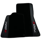 Black Floor Mats For McLaren 720S (2017-2021) with Carbon Leather - AutoWin