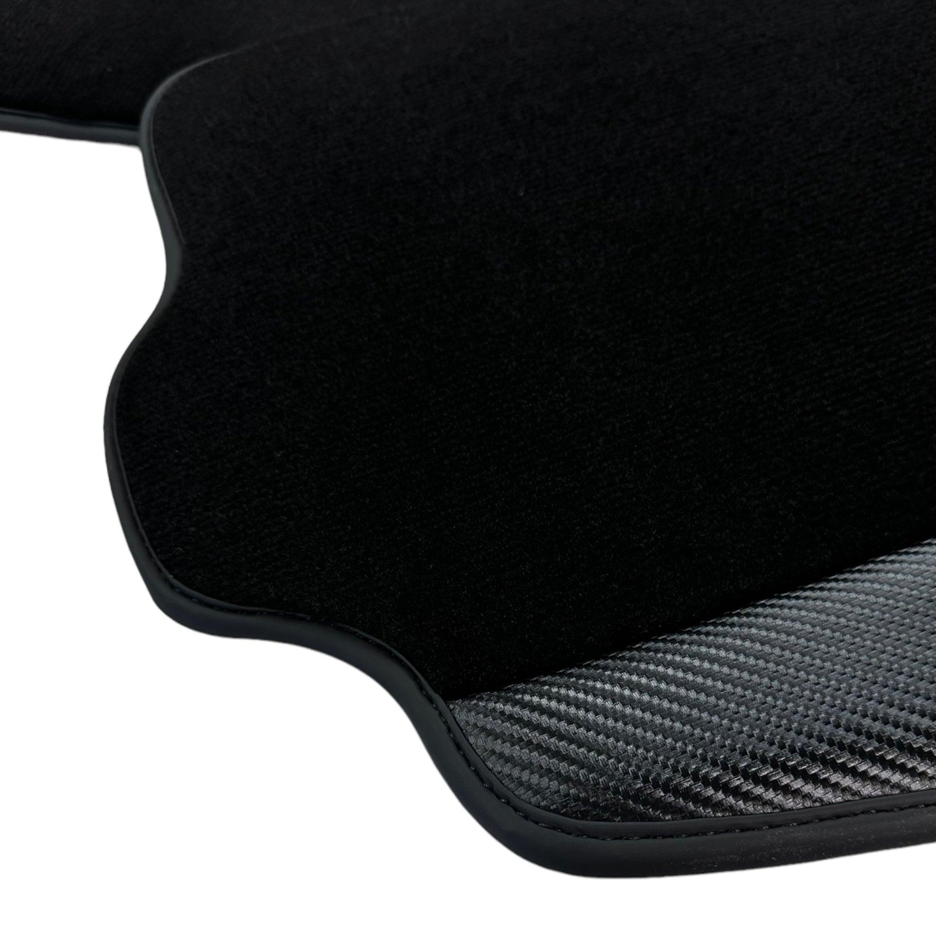 Black Floor Mats For McLaren 720S (2017-2021) with Carbon Leather - AutoWin