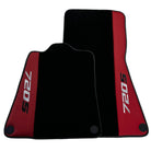 Black Floor Mats For McLaren 720S (2017-2021) With Red Leather - AutoWin