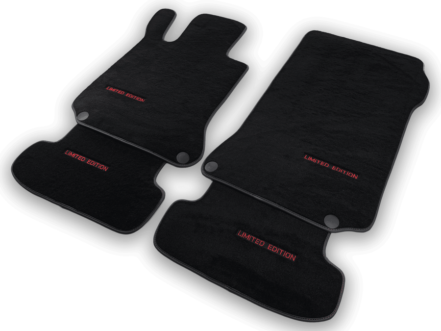 Black Floor Mats For Mercedes Benz C-Class A205 Convertible Facelift (2018-2023) | Limited Edition - AutoWin