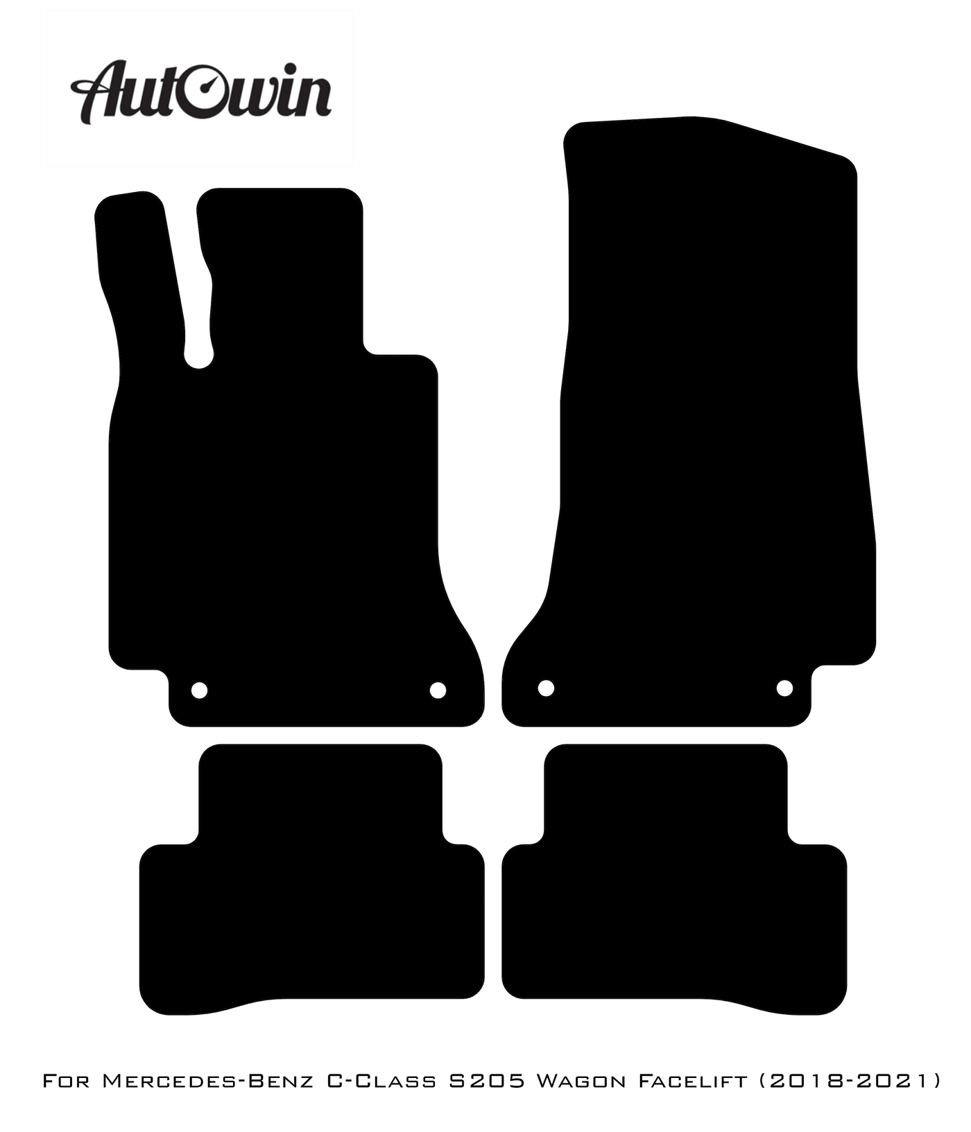 Black Floor Mats For Mercedes Benz C-Class S205 Wagon Facelift (2018-2021) | Limited Edition - AutoWin