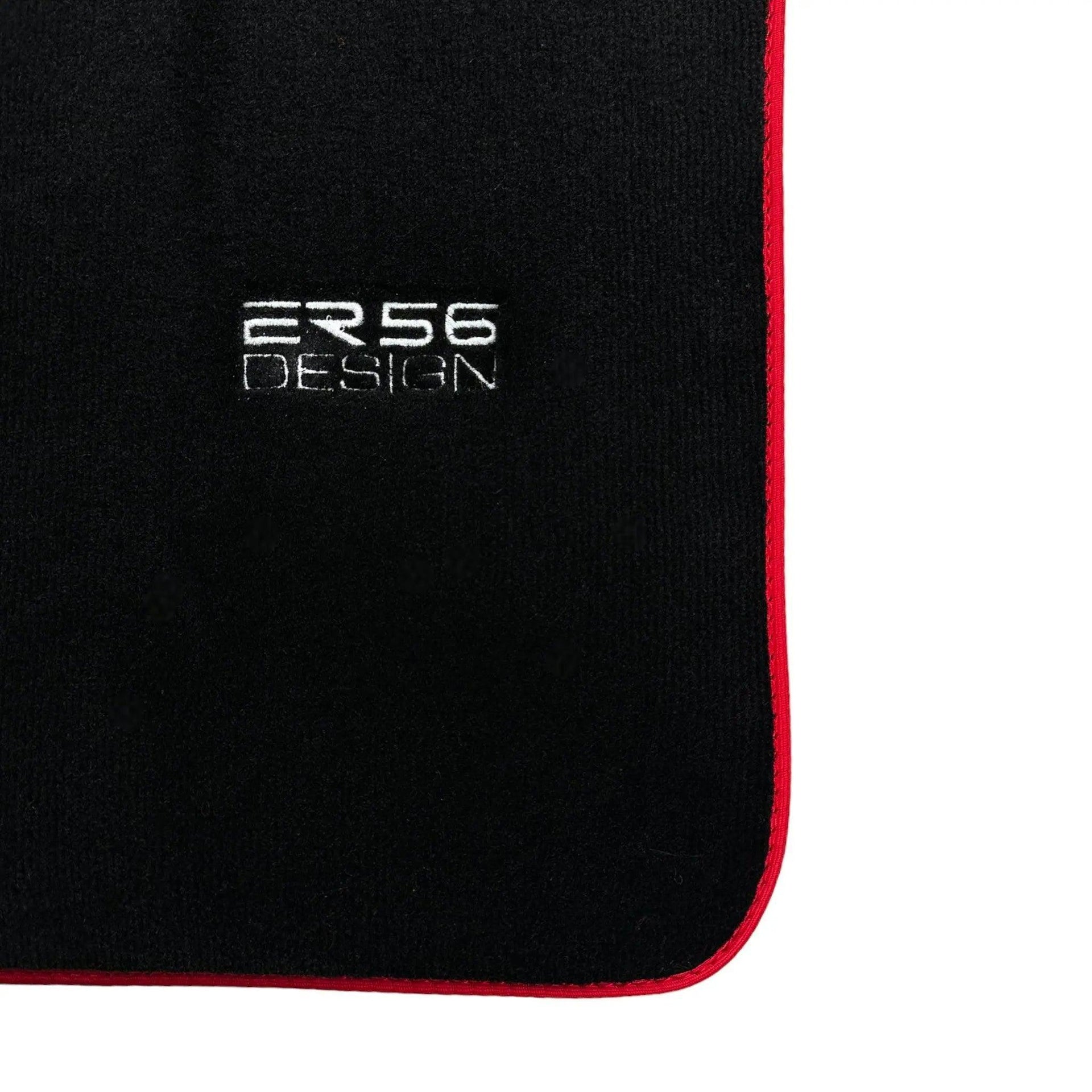 Black Floor Mats For Mercedes-Benz C Class W202 (1993-2000) ER56 Design | Red Trim - AutoWin