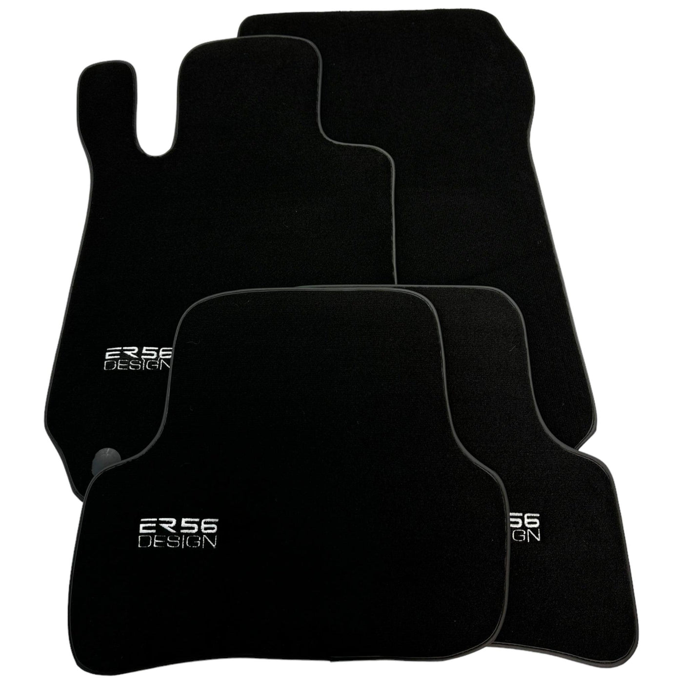 Black Floor Mats For Mercedes-Benz C Class W204 Coupe 2012-2015 ER56 Design - AutoWin