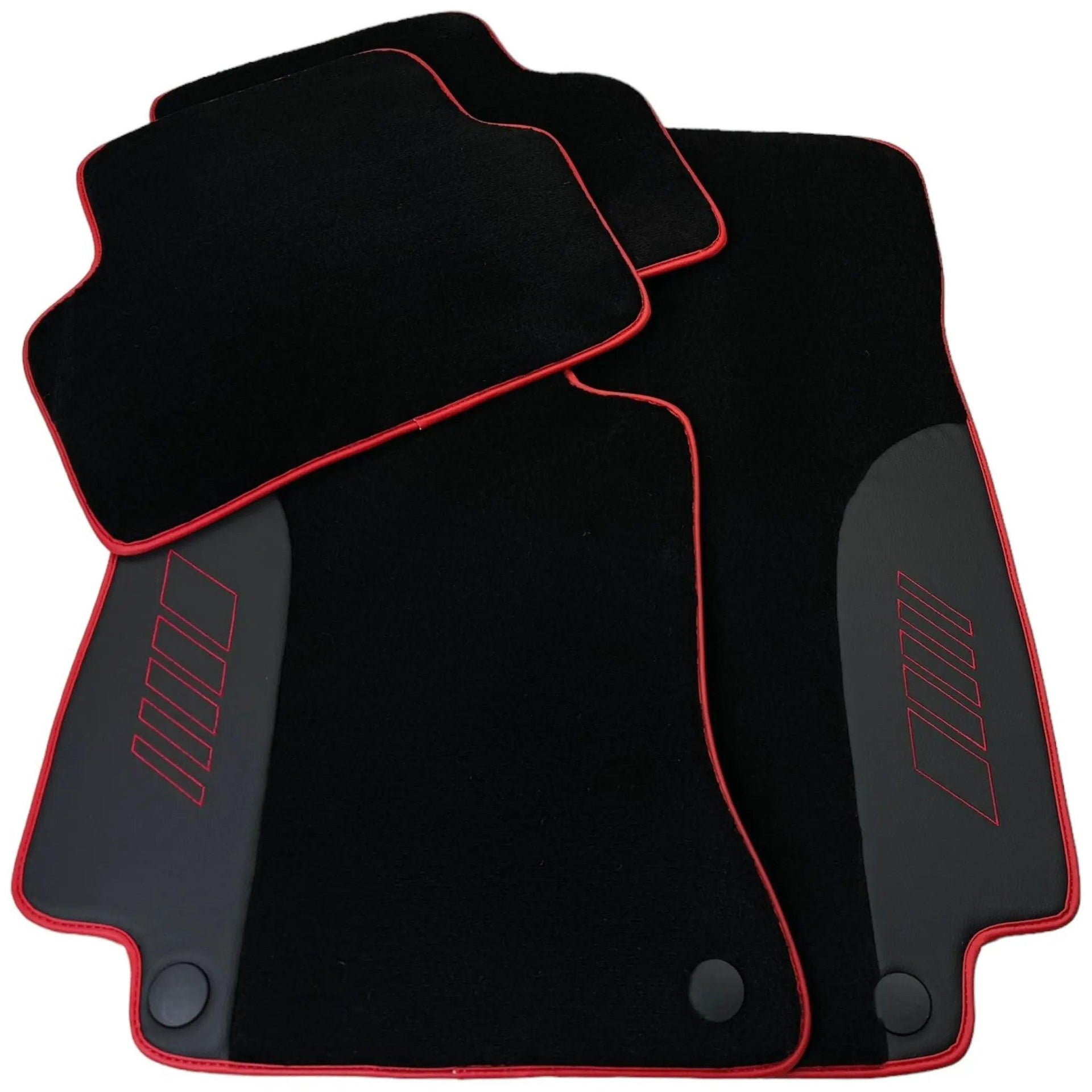 Black Floor Mats for Mercedes Benz E-Class W213 Sedan (2020-2023) Hybrid | Red Trim - AutoWin